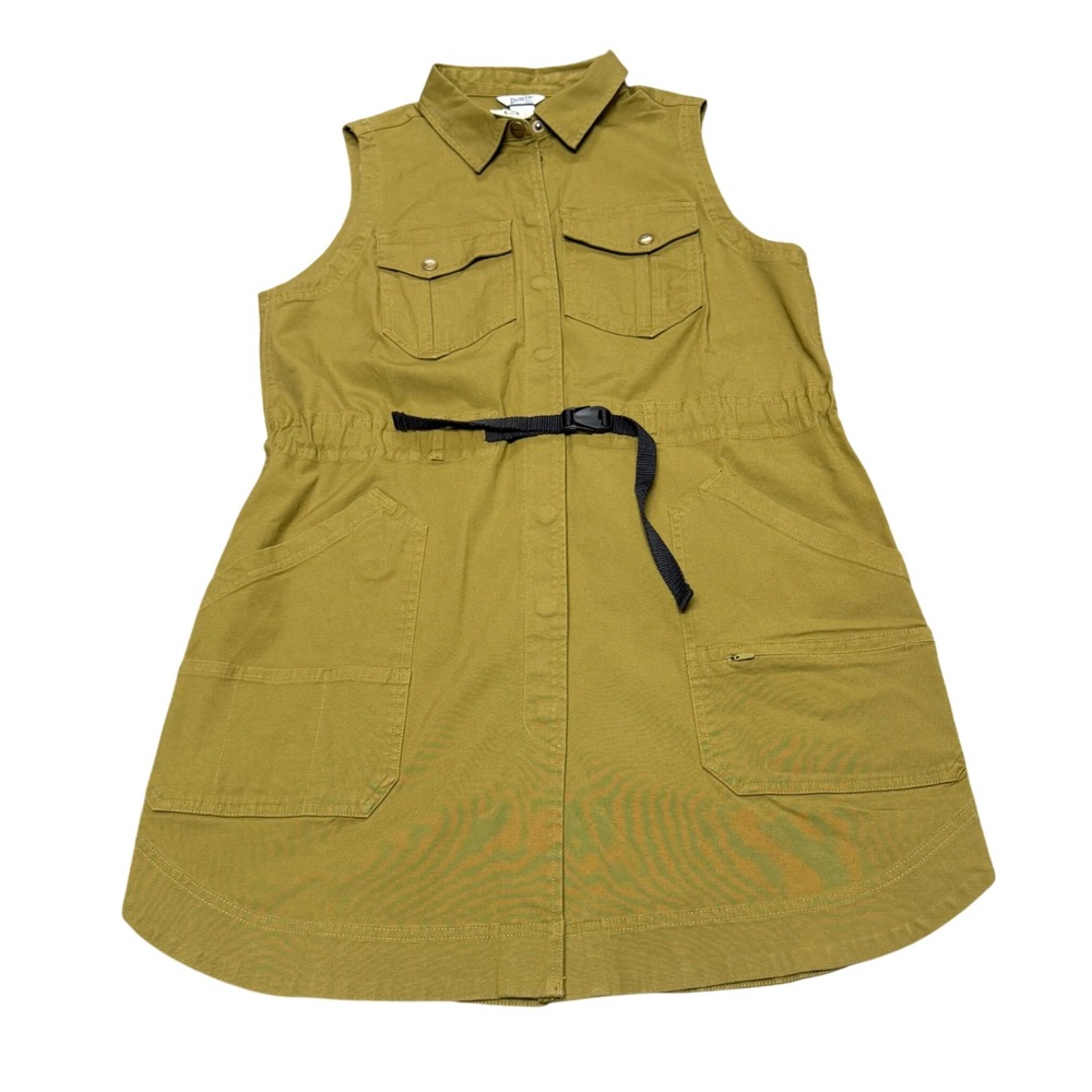 Duluth Trading Co Rootstock Gardening Tunic Vest Size M Olive Green Utility